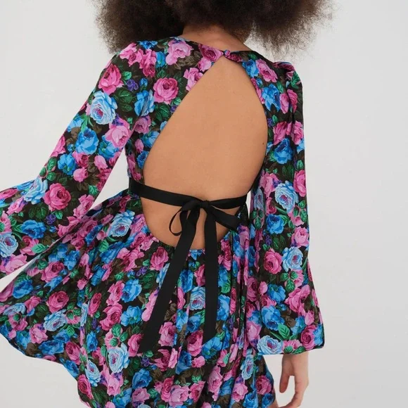 For Love And Lemons Black Floral Dress - Picture 2 of 3